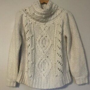 J. Crew Collection bauble cable knit mock neck chunky sweater xs